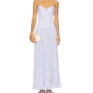 AMUR Light Lavender Pleated Maxi Dress